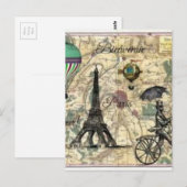 Eiffel Tower Parijs Briefkaart (Voorkant / Achterkant)