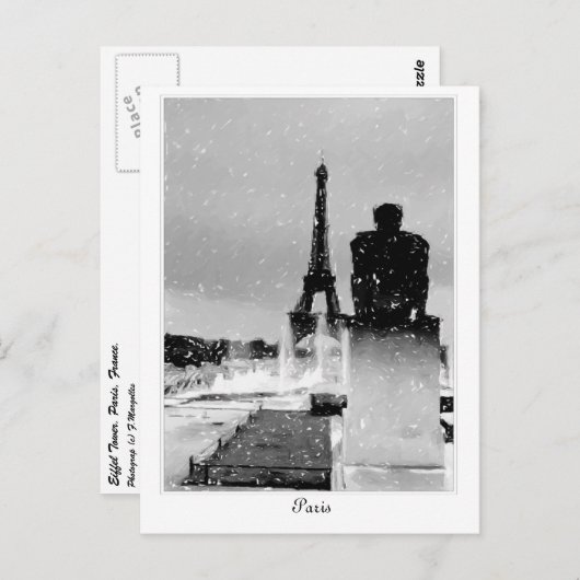 Eiffel Tower, Parijs Briefkaart (Voorkant / Achterkant)