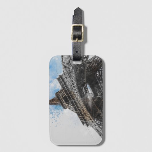 Eiffel Tower, Parijs, Briefkaart Frankrijk Bagagelabel (Voorkant (verticaal))