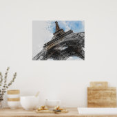 Eiffel Tower, Parijs, Briefkaart Frankrijk Poster (Keuken)