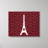 Eiffel Tower, Parijs, Damask Pattern, French Damas Canvas Afdruk (Voorkant)