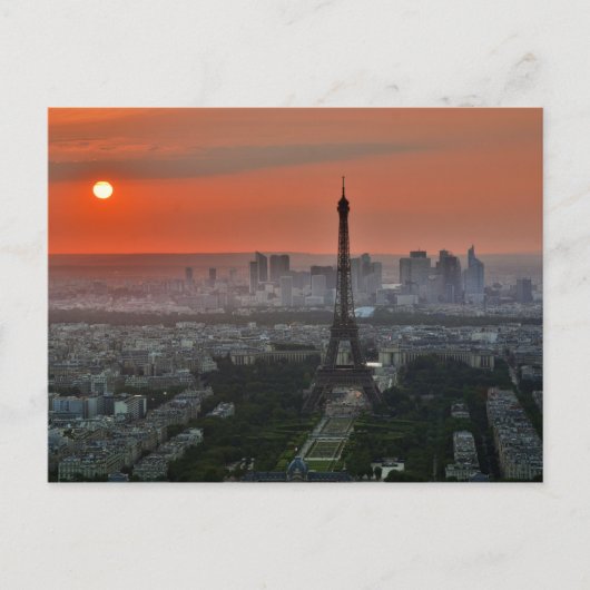Eiffel Tower, Parijs door Sunset Briefkaart (Voorkant)