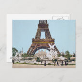 Eiffel Tower, Parijs Frankrijk 1889 Briefkaart (Voorkant / Achterkant)