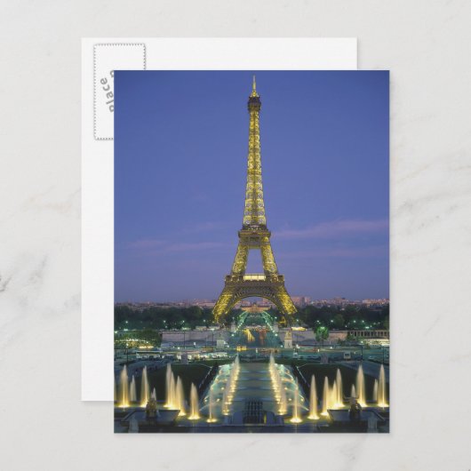 Eiffel Tower, Parijs, Frankrijk 2 Briefkaart (Voorkant / Achterkant)