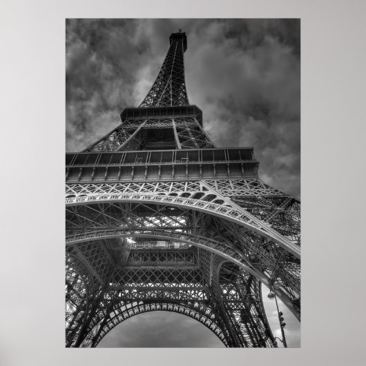 Eiffel Tower, Parijs, Frankrijk B&W Poster (Voorkant)