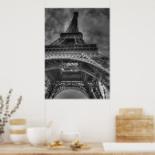 Eiffel Tower, Parijs, Frankrijk B&W Poster (Keuken)
