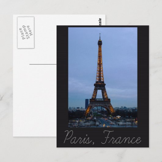 Eiffel Tower, Parijs Frankrijk Briefkaart (Voorkant / Achterkant)