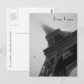 Eiffel Tower, Parijs Frankrijk Briefkaart (Voorkant / Achterkant)