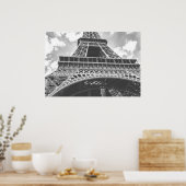 Eiffel Tower, Parijs, Frankrijk in zwart-wit Poster (Keuken)
