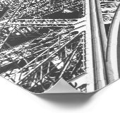Eiffel Tower, Parijs, Frankrijk in zwart-wit Poster (Hoek)
