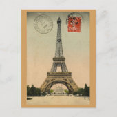 Eiffel Tower, Parijs, Frankrijk,  Retro Briefkaart (Voorkant)