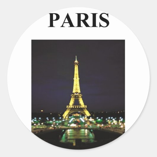 eiffel tower parijs frankrijk ronde sticker (Voorkant)