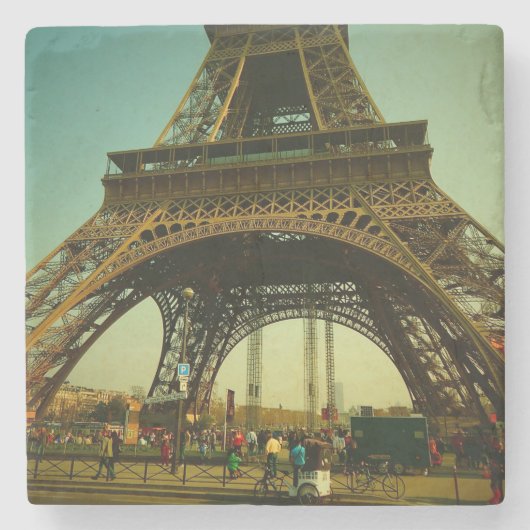 Eiffel Tower, Parijs, Frankrijk Stenen Onderzetter (Voorkant)