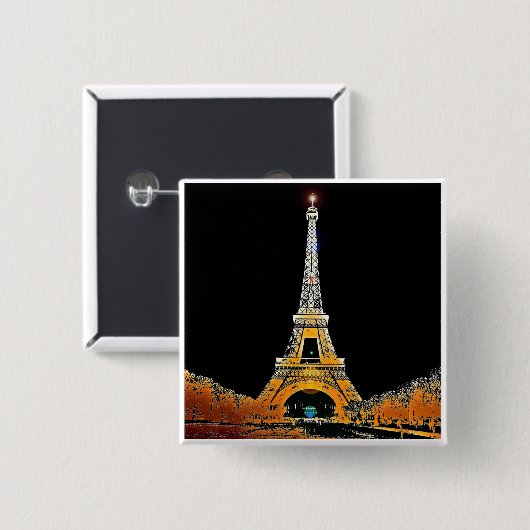 Eiffel Tower, Parijs, Frankrijk Vierkante Button 5,1 Cm (Voorkant /achterkant)
