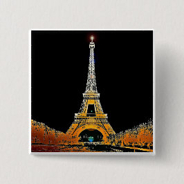 Eiffel Tower, Parijs, Frankrijk Vierkante Button 5,1 Cm