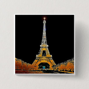 Eiffel Tower, Parijs, Frankrijk Vierkante Button 5,1 Cm