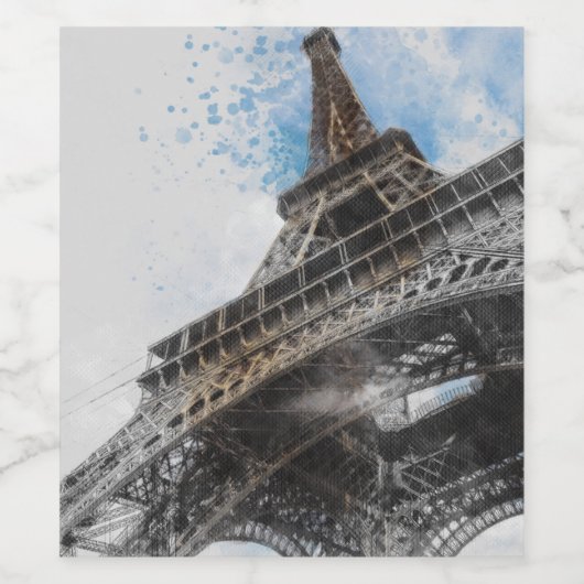 Eiffel Tower, Parijs, Frankrijk Wijn Etiket (Enkel label)