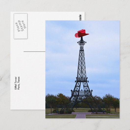 Eiffel Tower, Parijs, Texas Briefkaart (Voorkant / Achterkant)