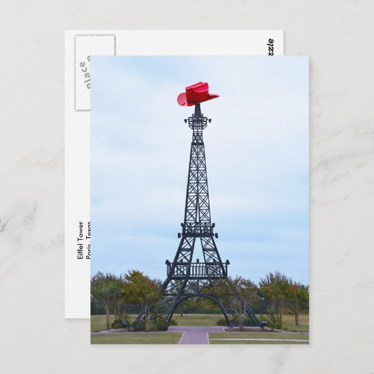Eiffel Tower, Parijs, Texas Briefkaart (Voorkant / Achterkant)
