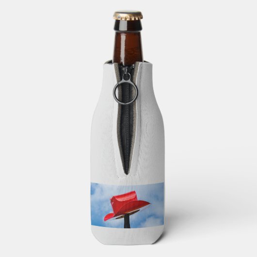 Eiffel Tower, Parijs, Texas, Pet met rode cowboy, Flesjeskoeler (Fles Achterkant)
