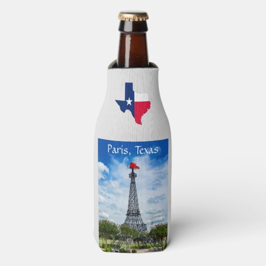 Eiffel Tower, Parijs, Texas, Pet met rode cowboy, Flesjeskoeler (Fles Voorkant)