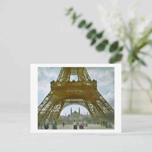 Eiffel Tower Paris 1900 Exposition Universelle Briefkaart (Staand voorkant)