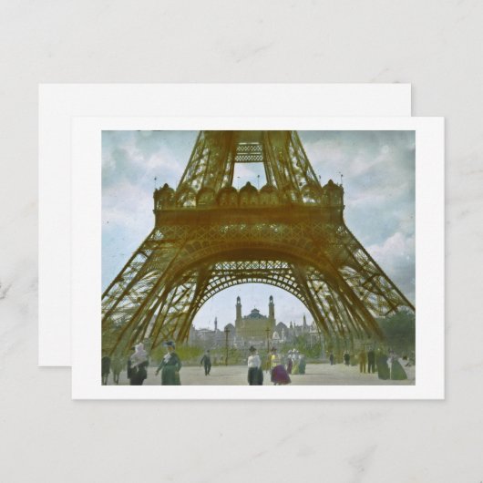 Eiffel Tower Paris 1900 Exposition Universelle Briefkaart (Voorkant / Achterkant)