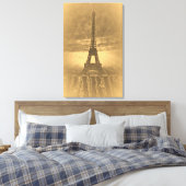 Eiffel Tower Paris #1 - Gewikkeld Canvas Afdruk (Insitu (Slaapkamer))