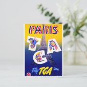 Eiffel Tower Paris Air Travel Adverteren Briefkaart (Staand voorkant)
