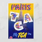  Eiffel Tower Paris Air Travel Adverteren Briefkaart (Voorkant)