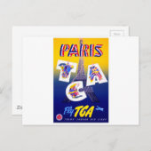 Eiffel Tower Paris Air Travel Adverteren Briefkaart (Voorkant / Achterkant)