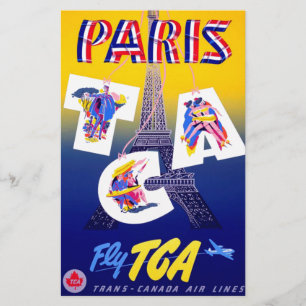  Eiffel Tower Paris Air Travel Adverteren Briefpapier