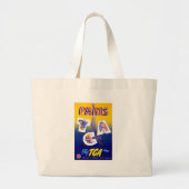 Eiffel Tower Paris Air Travel Adverteren Grote Tote Bag (Voorkant)