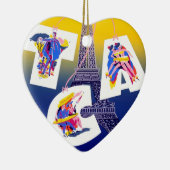 Eiffel Tower Paris Air Travel Adverteren Keramisch Ornament (Rechts)