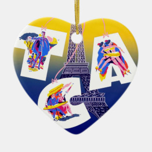 Eiffel Tower Paris Air Travel Adverteren Keramisch Ornament