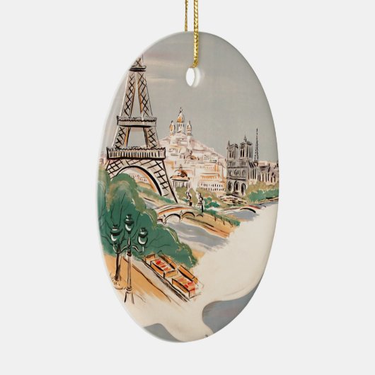  Eiffel Tower Paris Air Travel Adverteren Keramisch Ornament (Rechts)