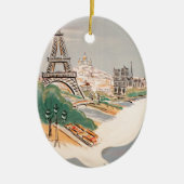  Eiffel Tower Paris Air Travel Adverteren Keramisch Ornament (Voorkant)