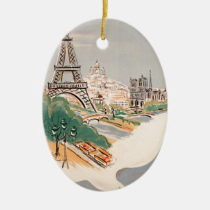  Eiffel Tower Paris Air Travel Adverteren Keramisch Ornament