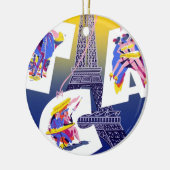 Eiffel Tower Paris Air Travel Adverteren Keramisch Ornament (Links)