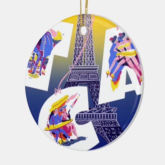  Eiffel Tower Paris Air Travel Adverteren Keramisch Ornament (Links)