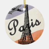  Eiffel Tower Paris Air Travel Adverteren Keramisch Ornament (Voorkant)