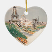  Eiffel Tower Paris Air Travel Adverteren Keramisch Ornament (Voorkant)