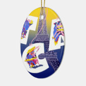  Eiffel Tower Paris Air Travel Adverteren Keramisch Ornament (Links)