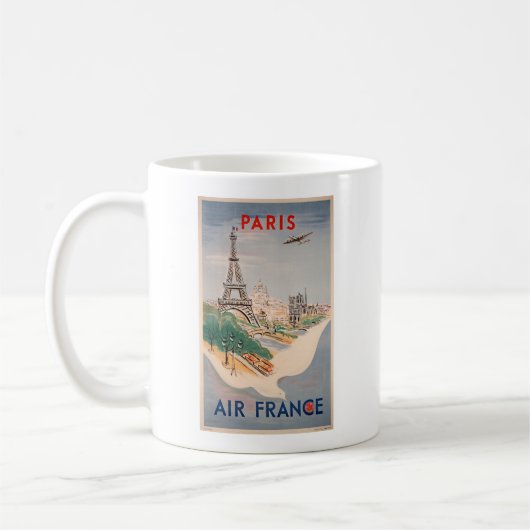 Eiffel Tower Paris Air Travel Adverteren Koffiemok (Links)