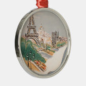  Eiffel Tower Paris Air Travel Adverteren Metalen Ornament (Rechts)