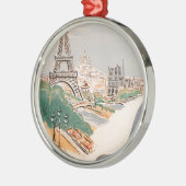  Eiffel Tower Paris Air Travel Adverteren Metalen Ornament (Links)