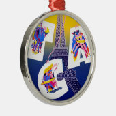  Eiffel Tower Paris Air Travel Adverteren Metalen Ornament (Rechts)