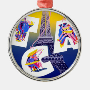  Eiffel Tower Paris Air Travel Adverteren Metalen Ornament