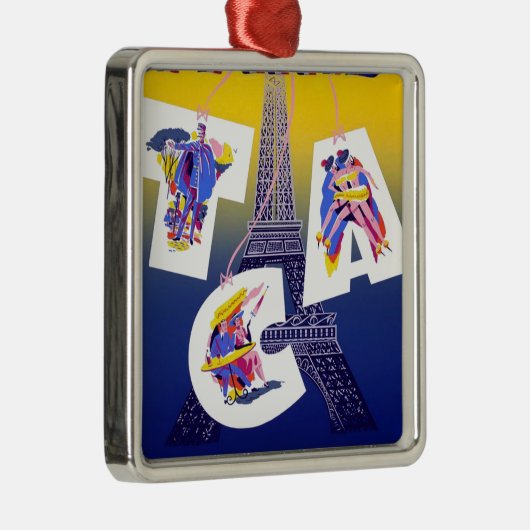 Eiffel Tower Paris Air Travel Adverteren Metalen Ornament (Rechts)