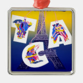  Eiffel Tower Paris Air Travel Adverteren Metalen Ornament (Voorkant)